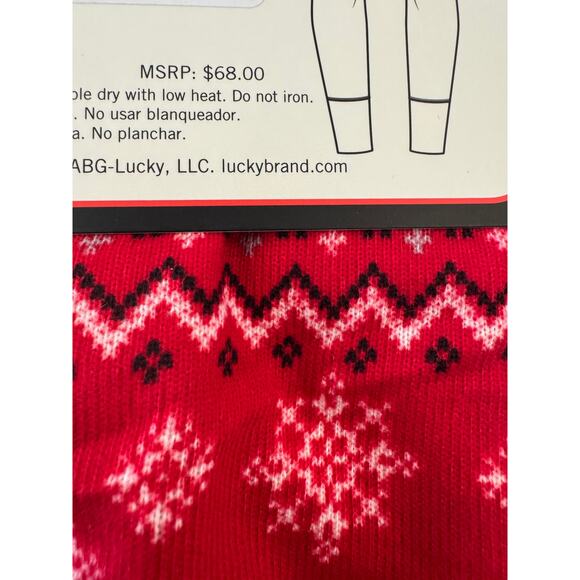 NWT Lucky Brand Christmas Fair Isle Snowflake Pajamas Set Size XL $68 - Picture 3 of 6